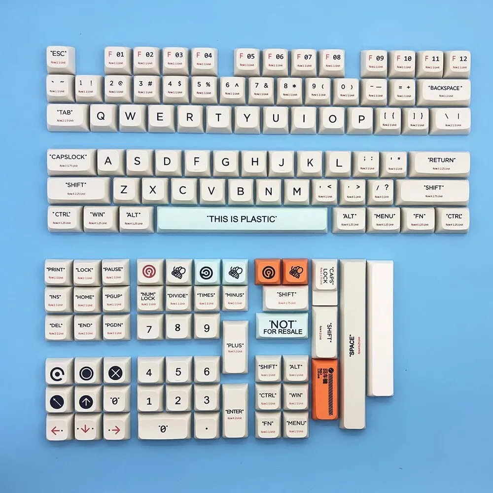 PBT-Tastenkappen, XDA-Profil, personalisierte englische russische Tastenkappe, Farbsublimation für Ikbc Cherry MX 104/87/61 Tasten mechanische Tastatur Image