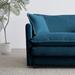 Deep Seat Loveseat Sofa Removable Cushions Sofa w/ 2 Toss Pillows, 2-seat Chenille Upholstered Couch for Living Room, Blue