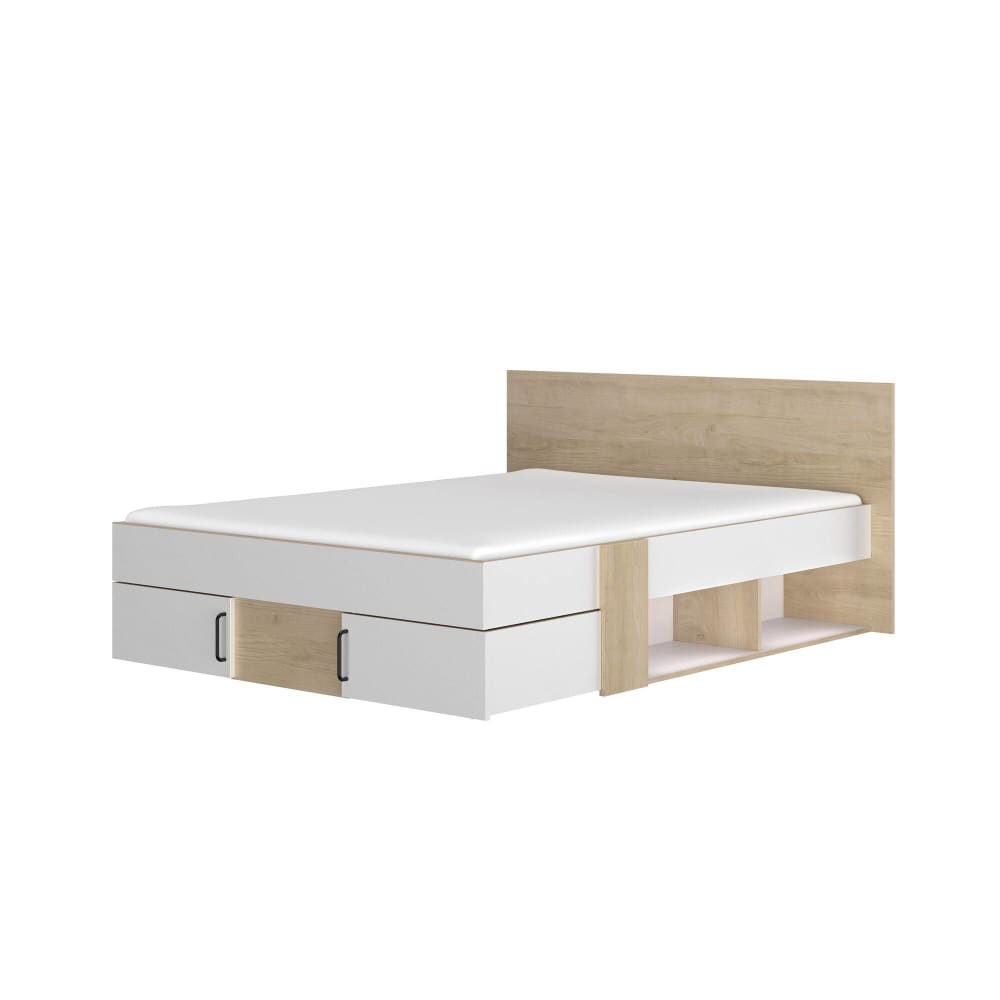 Lit effet bois 140 x 190 cm