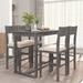 Farmhouse Counter Height 5-Piece Dining Table Set with 1 Rectangular Dining Table and 4 Dining Chairs, Grey