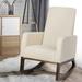 Stylish Mid Century Fabric Rocking Chair - Retro Modern Comfort - 26.5" x 32.5" x 40.5"