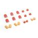 24 PCS Fake Nail Colorful Short Square Reusable Nail with Glue for Home Finger Decoration Jelly Glue Model