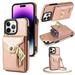JiaheCover for iPhone 13 Pro Crossbody Zipper Wallet Case Removable Adjustable Shoulder Lanyard Strap PU Leather with Credit Card Slot Holder Purse Shockproof Case for Women rosegold