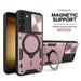 TECH CIRCLE Case for Samsung Galaxy S23 5G 2023 Sliding Camera Lens Protective Rugged Case with Rotating Stand Ring Car Mount Holder Lightweight Sturdy Shockproof Cover for Galaxy S23 6.1 2023 Pink