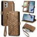 Motorola Moto G53 Case Durable PU Leather Wallet Cover Snap Buckle Flip Strap Card Holder Case for Motorola Moto G53