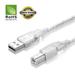 USB 2.0 Cable - A-Male to B-Male for Canon ImageClass Printer (Specific Models Only) - 6 FT/10 PACK/CLEAR