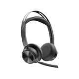 Poly - Voyager Focus 2 UC USB-C Headset (Plantronics) - Bluetooth Dual-Ear (Stereo) Headset with Boom Mic - USB-C PC/Mac Compatible - Active Noise Canceling - Works with Teams Zoom (Certified) & More