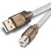 Printer Cable 15Ft 2.0 Printer Scanner Cable Cord USB Type A Male to B Male High Speed for HP Canon Lexmark Dell