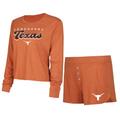 Women's Concepts Sport Burnt Orange Texas Longhorns Team Color Long Sleeve T-Shirt & Shorts Set