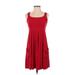 Calvin Klein Casual Dress - DropWaist: Red Solid Dresses - Women's Size 2