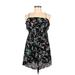 Intimately by Free People Casual Dress - Mini Square Sleeveless: Black Floral Dresses - Women's Size Small