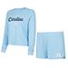 Women's Concepts Sport Light Blue North Carolina Tar Heels Team Color Long Sleeve T-Shirt & Shorts Set