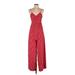 Madewell Jumpsuit Plunge Sleeveless: Red Floral Jumpsuits - Women's Size 00