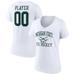 Women's Fanatics Branded White Michigan State Spartans Men's Ice Hockey Pick-A-Player NIL Gameday Tradition V-Neck T-Shirt