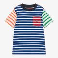 Ralph Lauren Boys Blue Stripes Cotton T-Shirt