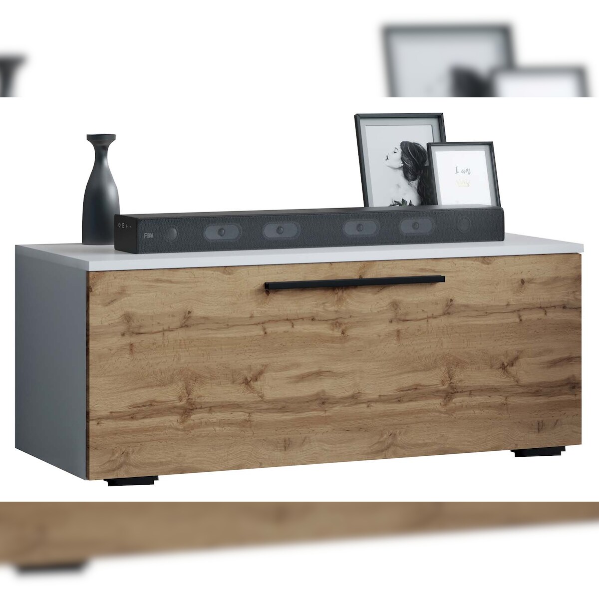 Ebuy24 ArilaS TV Tisch 1 Klaptür weiß, Eiche dekor. Image