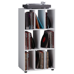 Schaltino Regal retro für LP Platten Rack 8 Regale weiß. Image