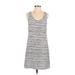 J.Crew Factory Store Casual Dress - Mini Scoop Neck Sleeveless: White Stripes Dresses - Women's Size 00