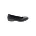 Clarks Flats: Ballet Chunky Heel Work Black Print Shoes - Women's Size 7 - Round Toe