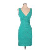 Lauren by Ralph Lauren Casual Dress - Sheath V-Neck Sleeveless: Blue Damask Dresses - Women's Size 2