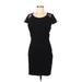 BB Dakota Cocktail Dress - Sheath Scoop Neck Short sleeves: Black Print Dresses - Women's Size Large