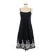 Ann Taylor LOFT Casual Dress - Midi Scoop Neck Sleeveless: Black Dresses - Women's Size 6