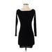Bailey 44 Casual Dress - Bodycon Boatneck 3/4 sleeves: Black Solid Dresses - Women's Size X-Small