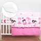 5 Piece Bedding Set Duvet Pillow with Covers & Cotton Sheet for 130x80 cm Extendable Cot Bed (Pink Ballet)