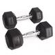 Phoenix Fitness Hex Dumbbells - Pair of Rubber & Cast Iron Hexagonal Dumbbell Hand Weights for Men and Women at Home & Gym - Weight: 7.5kg