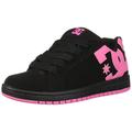 DC Girl's Court Graffik Skate Shoe, Black/Pink, 12.5 Big Kid