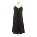 Misslook Casual Dress - A-Line V Neck Sleeveless: Black Solid Dresses - Women's Size Medium