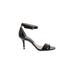 Michael Kors Collection Heels: Black Print Shoes - Women's Size 37.5 - Open Toe