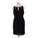 Eliza J Casual Dress - Party Keyhole Sleeveless: Black Print Dresses - Women's Size 14