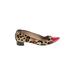 Kate Spade New York Heels: Flats Chunky Heel Casual Red Leopard Print Shoes - Women's Size 6 - Pointed Toe