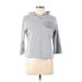 Nally & Millie Zip Up Hoodie: Silver Tops - Women's Size Large