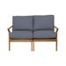 Fairfield Chair Hatteras 52" Wide Outdoor Teak Loveseat w/ Cushions Wood/Natural Hardwoods in Gray | 36 H x 52 W x 34 D in | Wayfair