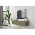 Orren Ellis Alesandrini 53" Floating TV Stand Up to 70" TV's Wall Mounted Media Console Wood in Green | Wayfair BF4418574A5D4E27813495DB9A571E7F