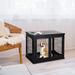 Archie & Oscar™ Stotts 26" Modern Wooden Dog Kennel, Pet Crate w/ Lockable Double Door Entrance, & Top Shelf Wood in Black | Wayfair