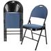 Inbox Zero Levonte Fabric Padded Stackable Folding Chair Folding Chair Set Fabric in Blue | 34.84 H x 18.5 W x 19.68 D in | Wayfair