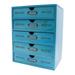 Highland Dunes Alischa Wood Desk Organizer w/ Drawers in Blue | 12.2 H x 10 W x 6.9 D in | Wayfair 923FECBA4007453FAF58A7935350ACB1