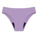 Qcmgmg Ladies Underwear Panties Plus Size Low Rise Menstrual Period Leak Proof Bikini Bottom Bikini Panties for Women Light Purple S