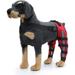 Zjrui Dog Knee Brace Adjustable Dog Double Rear Leg Brace with Reflective Seat Belts Support-Red