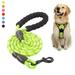 Rope Dog Leash Comfortable Padded Handle and Highly Reflective Threads Heavy Duty Strong Dog Leashes for Small Medium and Large Dogs Green