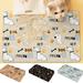Meijuhuga Pet Placemat Clear Printing Fast Water Absorption Fake Leather Cartoon Pattern Pet Dog Cat Bowl Placemat Pet Supplies