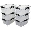 6-Pack 10 L Clear Plastic Storage Box with Lid Airtight Pet Food Storage Containers