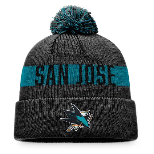 San Jose Sharks Fundamental Beanie Cuff mit Bommel