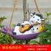 HEMOTON Cow Playing Guitar Garden Statue Garden Cow Ornament Cow Statue Art Crafts for Patio