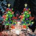 2-Pack Solar Christmas Tree Lights Outdoor Decorations Solar Xmas Tree Yard Stake Waterproof with Colorful LED-Lights Constant & Flashing Modes for Pathway Lawn Patio Yard Garden Pathway