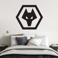 "Wolverhampton Wanderers Autocollant mural une couleur noire avec écusson – 60 cm de largeur x 50 cm de hauteur - No Gender Taille: One Size Only"