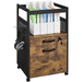 Yaheetech Industrial Office File Cabinet with Open Storage Shelf Black/Rustic Brown